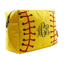 Load image into Gallery viewer, Softball Cosmetic Bag