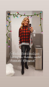 Buffalo Plaid Poncho - The Barron Boutique