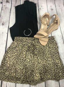 Leopard Printed Ruffled Shorts - The Barron Boutique