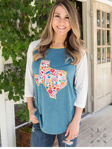 Floral Texas Raglan - The Barron Boutique