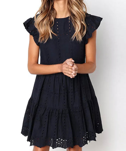 Kris in Eyelet A-Line Dress - The Barron Boutique