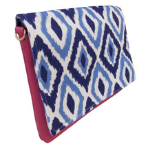 Load image into Gallery viewer, Blue Ikat Convertible Clutch