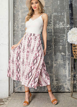 Load image into Gallery viewer, Mauve Snake Print Midi Skirt