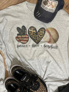 Peace, Love, Baseball (Short/Long Sleeve & Bleached) - The Barron Boutique
