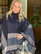 Load image into Gallery viewer, Poncho Azul - The Barron Boutique