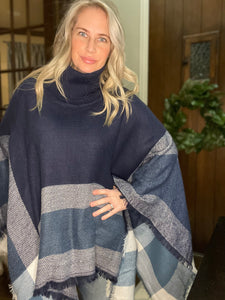 Poncho Azul - The Barron Boutique