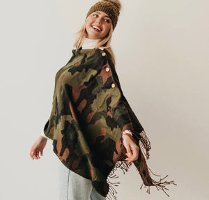 Wooden Button Poncho