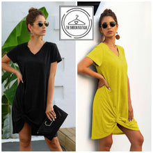 Load image into Gallery viewer, V-Neck T-Shirt Dress - The Barron Boutique