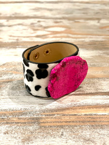 Turquoise & Leopard Cuff - The Barron Boutique