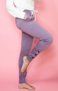 Triple Button Fleece Joggers (Various Colors)