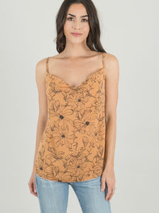 Floral Tank (Tan or Cream) - The Barron Boutique