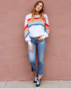 Rainbow Ribbon Stripe Sweatshirt - The Barron Boutique