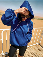 Load image into Gallery viewer, Ruched Sleeve Football Hoodie